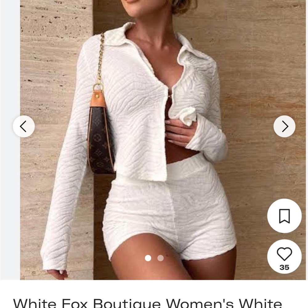 White Textured Two-Piece Set